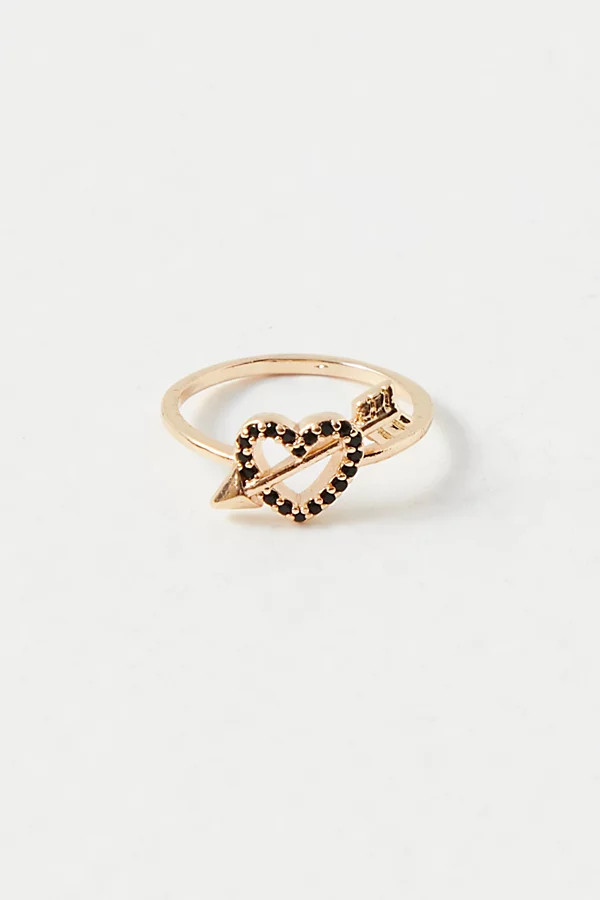 Ruler Of My Heart Midi Ring by Free People, Gold Onyx, One Size | Free People (Global - UK&FR Excluded)