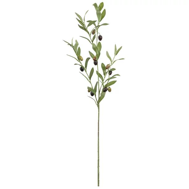 37" Artificial Silk Green 3 Branches Olive Long Stem, by Mainstays | Walmart (US)