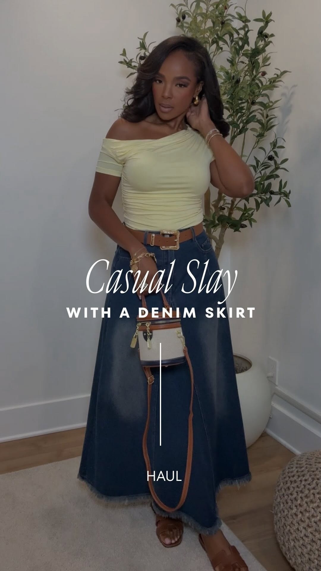 Scroll to shop 👖  

A casual slay featuring a denim maxi skirt styled with a fitted off-shoulder top — an easy everyday outfit that’s perfect for brunch, errands, or casual days out.

Measurements: 5'4" | 138 lbs | 34D | 27" waist | 40" hips  
Sizing: Top Small | Skirt Small

#LTKvlog #LTKgrwm #LTKootd