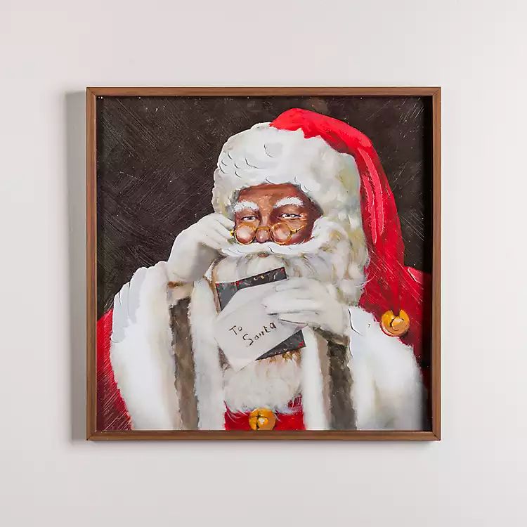 New! Merry Santa with Letter Framed Art Print | Kirkland's Home