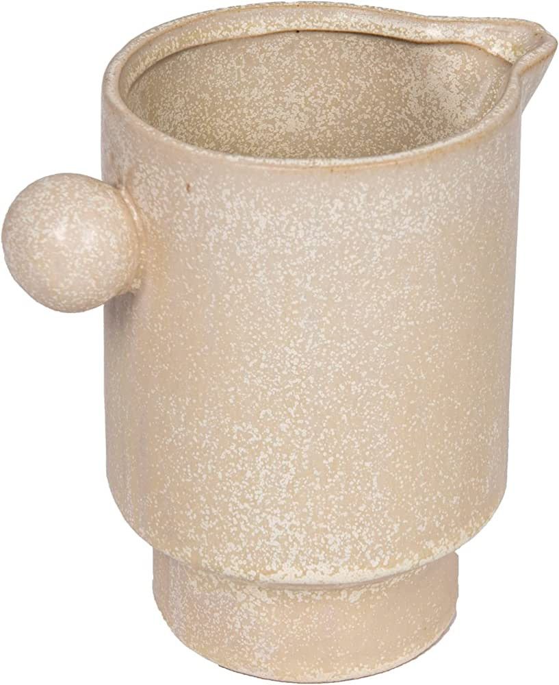 Modern Small Stoneware Pitcher or Vase, Beige | Amazon (US)