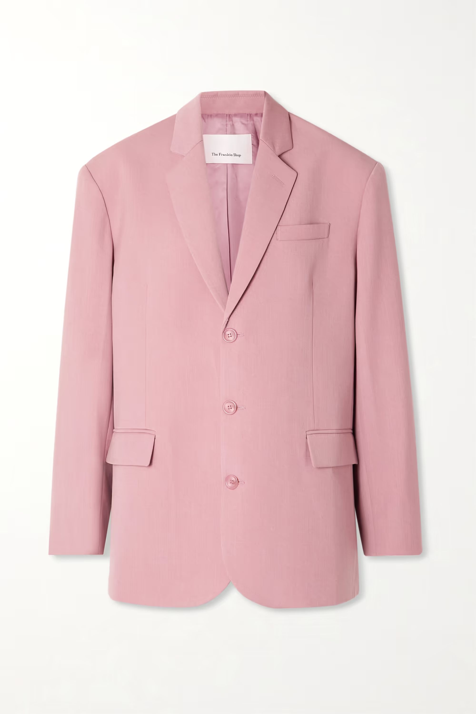 Pink Gelso oversized grain de poudre blazer | FRANKIE SHOP | NET-A-PORTER | NET-A-PORTER (UK & EU)