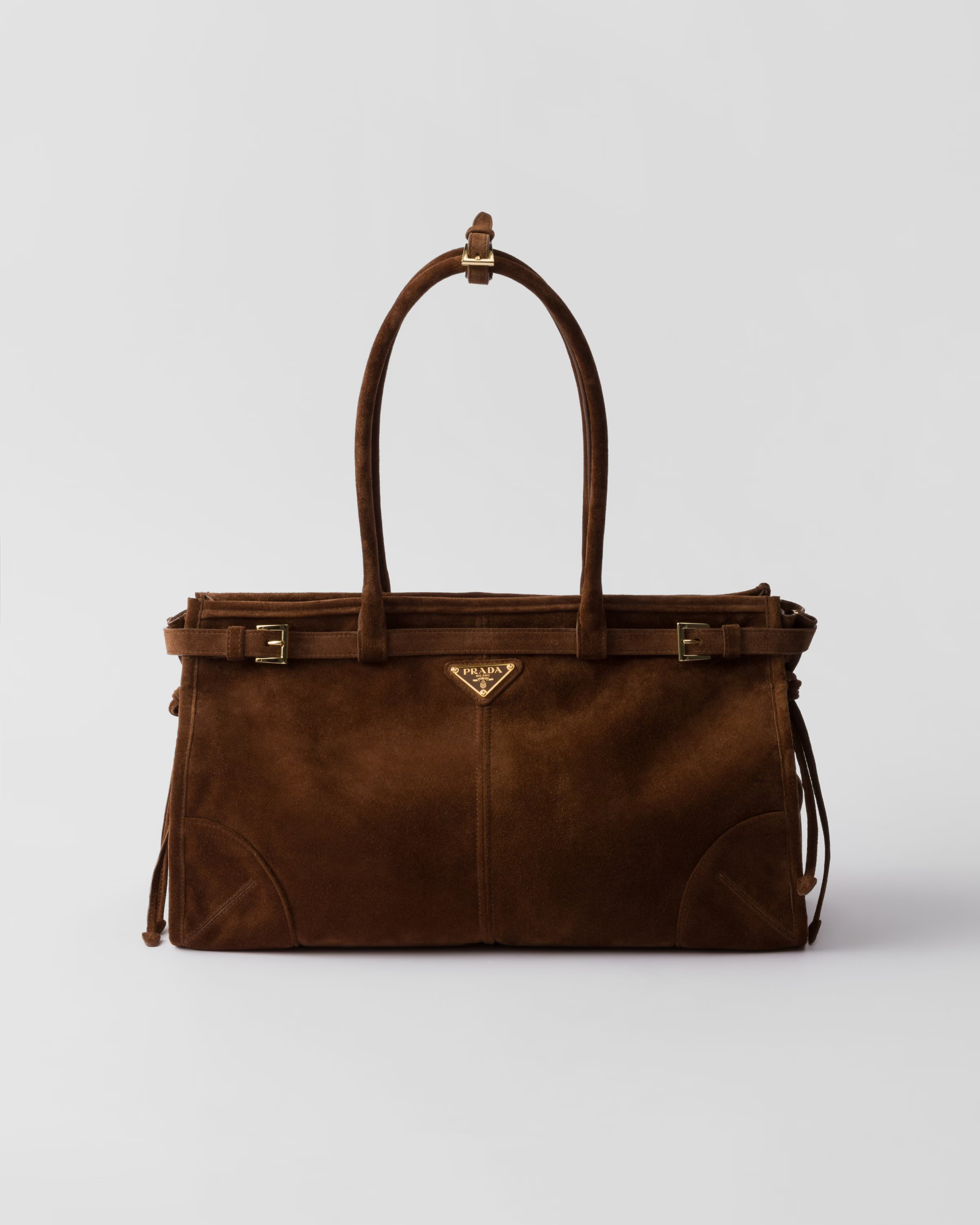 Large suede handbag | Prada US