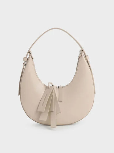 Carey Crescent Hobo Bag
    
         - Oat | Charles & Keith US