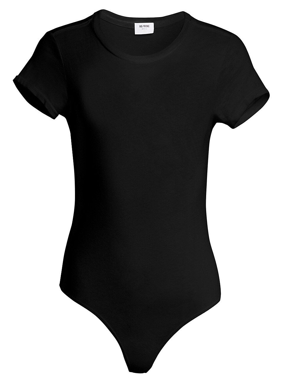 Re/done Women's Heritage Cotton 1960s Slim Tee Bodysuit - Black - Size Large | Saks Fifth Avenue