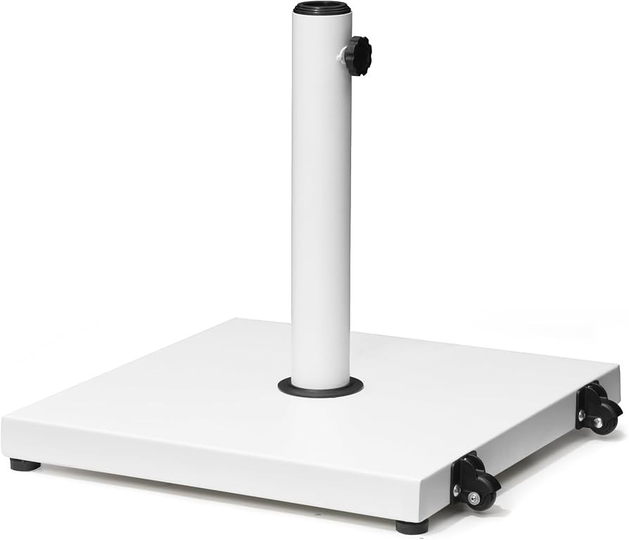 Patio Umbrella Base 43lbs Outdoor Umbrella Stand with Wheels, Heavy Duty Square Concrete Stand Ma... | Amazon (US)