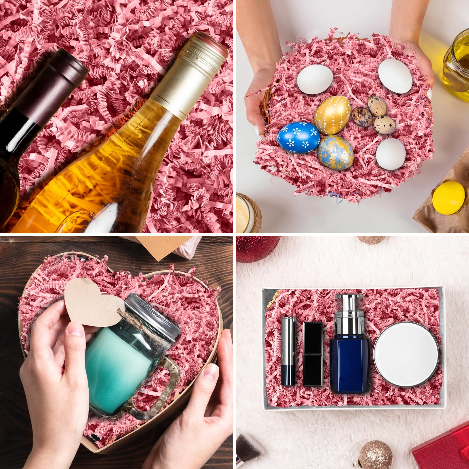 Darfukei Shredded Paper For Gift Baskets, 1/2LB (8 oz) Crinkle Paper Filler, Pink Mother's Gifts ... | Amazon (US)