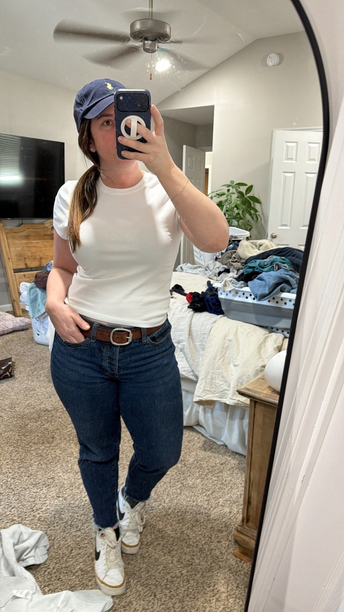 Spring mom uniform 
Loving this new white tee that has the perfect amount of loose & fitted 

#LTKMidsize #LTKmomlife #LTKootd