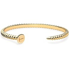Fettero Gold Cuff Nail Bracelet for Women Bangle Bracelets Adjustable Open Wrap Letter Bracelet L... | Amazon (US)