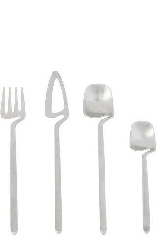 Valerie-Objects - Silver Nendo Giftbox Cutlery Set, 16 pcs | SSENSE