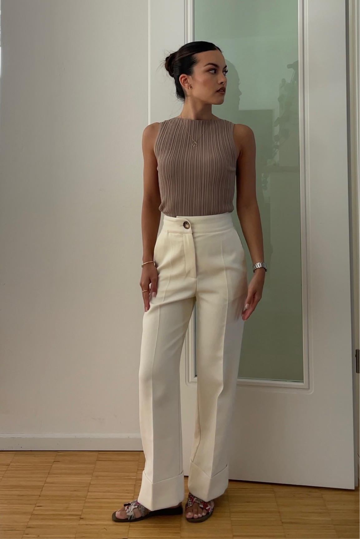 Classy outfit with white cream straight leg trousers 

#LTKSeasonal #LTKworkwear #LTKstyletip