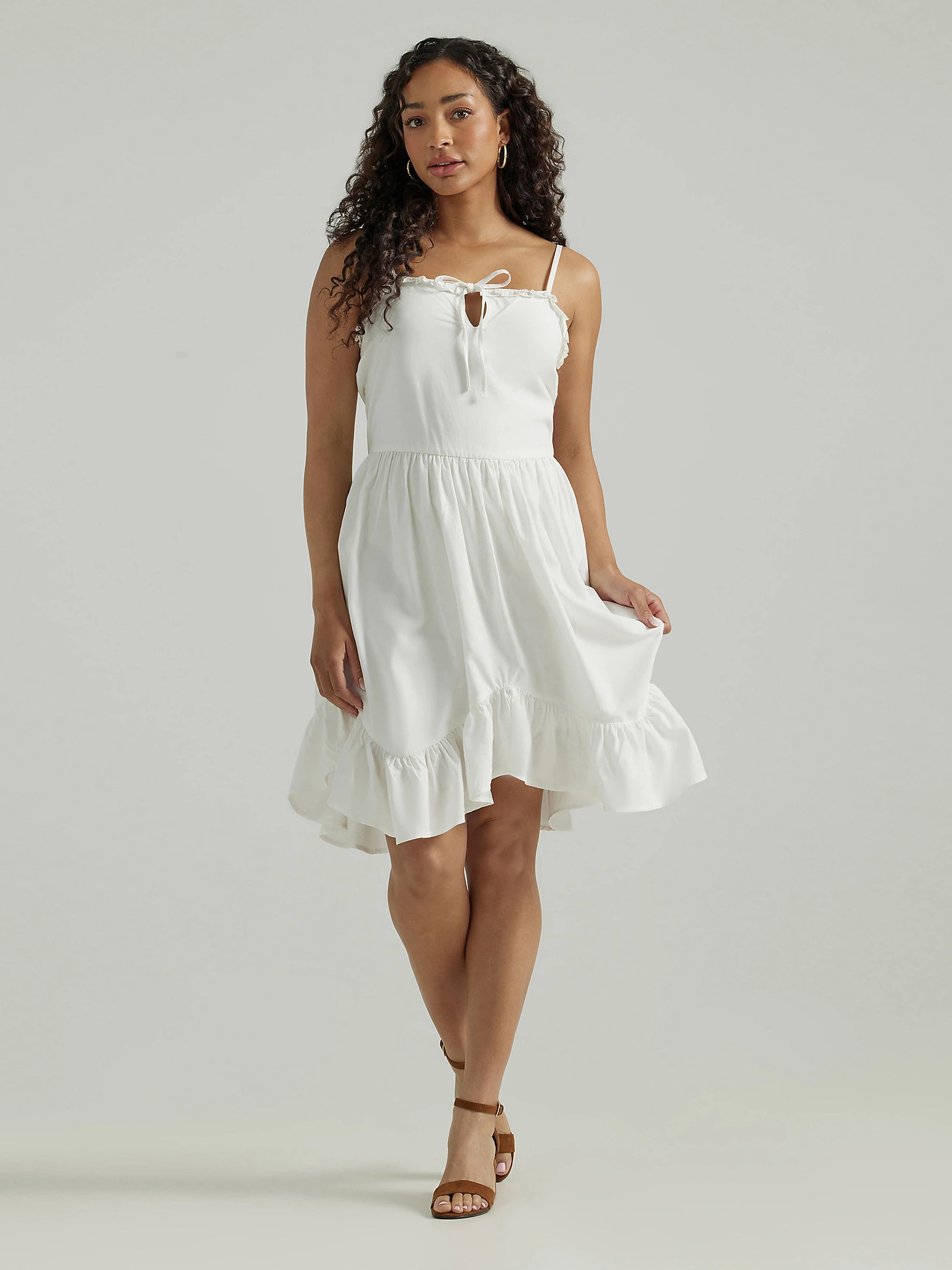 Women's Wrangler Ruffle Dream Tank Dress in Egret | Wrangler