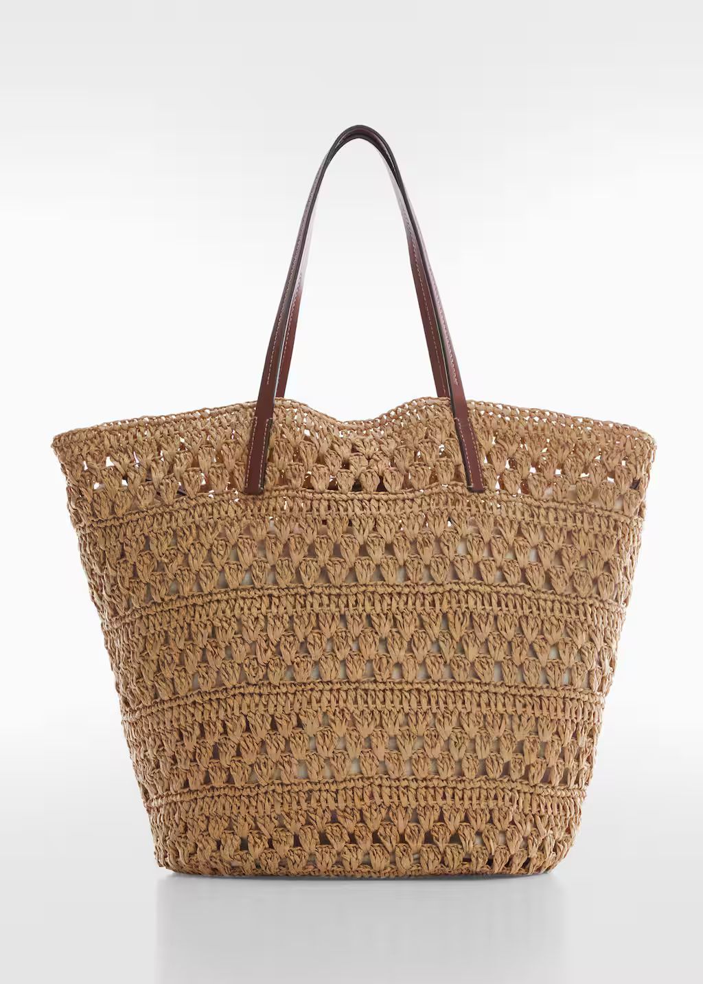Natural fibre shopper bag | MANGO (UK)