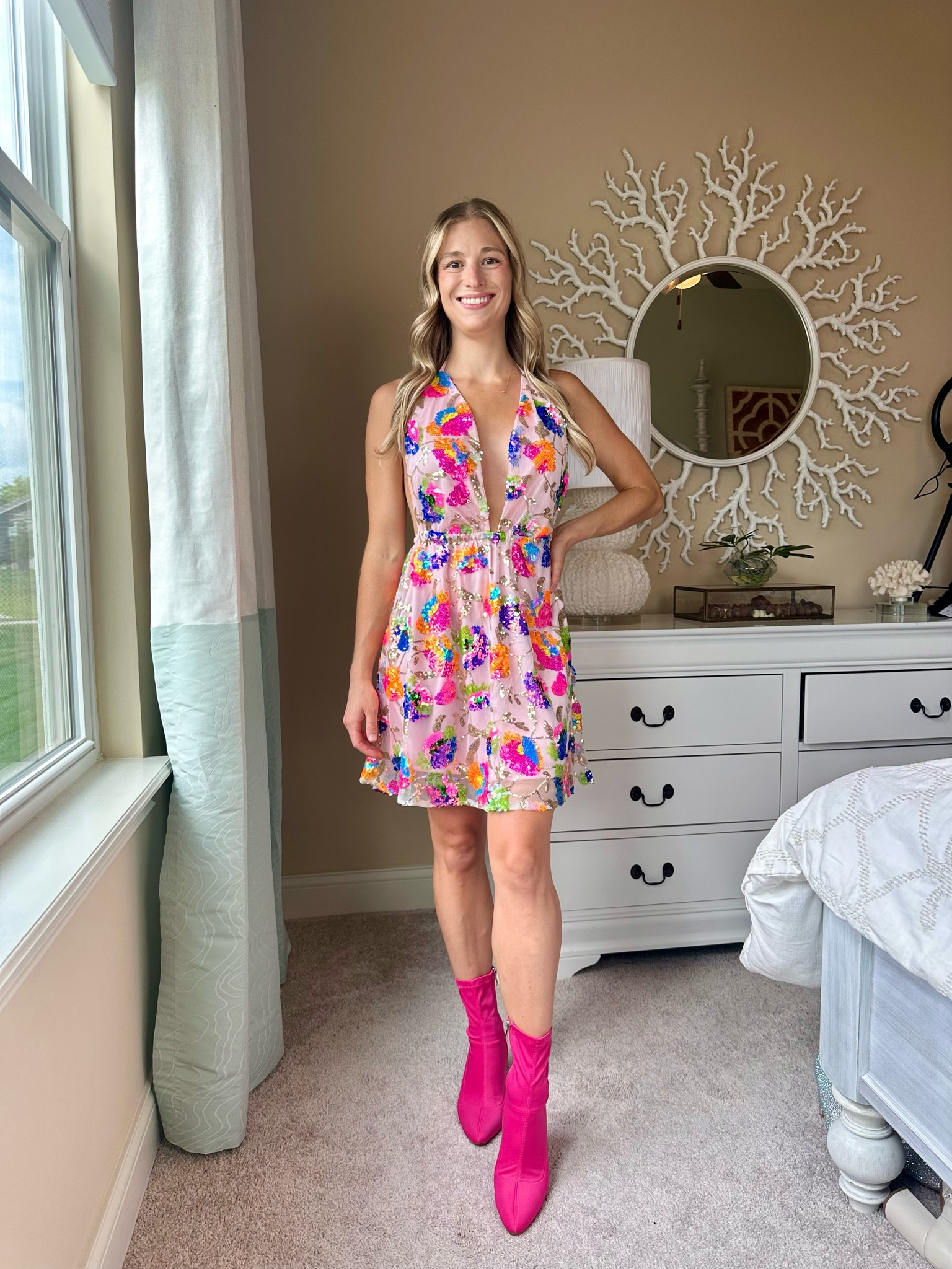 Dress small TTS. BOOTS 7. Size up 1/2 

Lover era. 
Vegas outfit. Vegas outfits. Vegas dresses. Vegas dress. Going out dresses. Going out dress. Date night dress. Date night dresses. Sparkle dress. Sparkle dresses. Glitter dress. Glitter dresses. Sequin dress. Sequin dresses. Vegas style. Bachelorette dresses. Bachelorette dress. Bachelorette style. Bachelorette outfits. Birthday Dress. Birthday outfit. Taylor swift eras tour dress. Taylor swift concert dress. Taylor swift concert outfit. Taylor swift eras tour outfit. Lover era. 