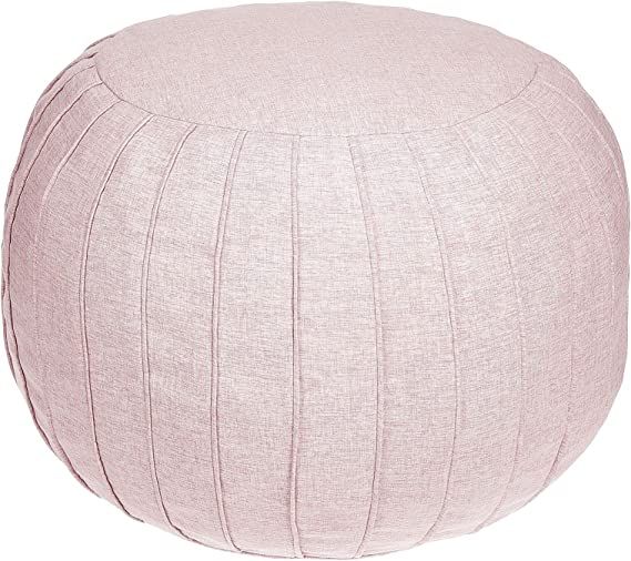 mDesign Unstuffed Ottoman Storage Pouf Cover - Round Footstool Pillow Cushion Floor Seat for Bedr... | Amazon (US)