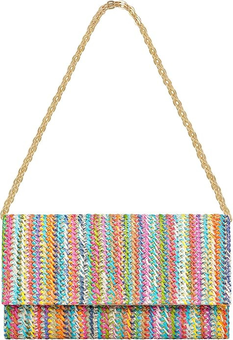 Kseymeir Straw Clutch Purse Shoulder Crossbody Bag Envelope Purse Raffia Handbag for Summer Beach... | Amazon (US)