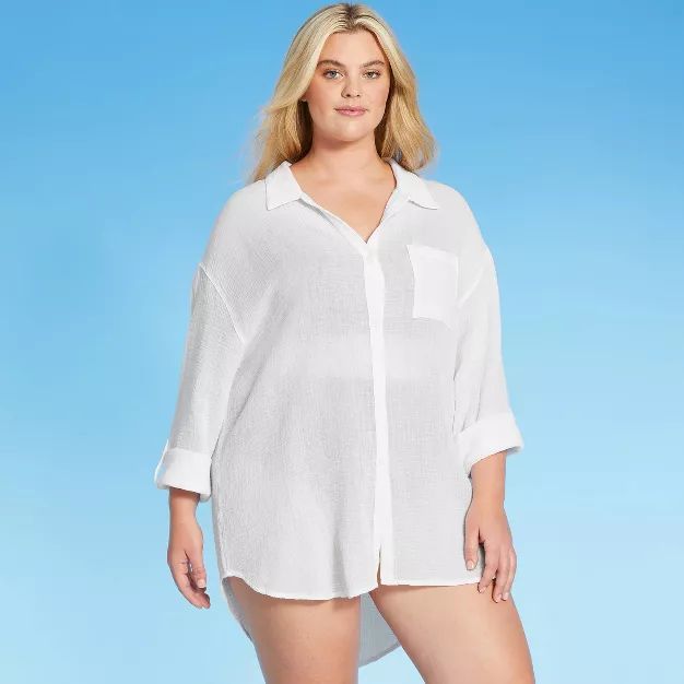 Women's Button-Up Cover Up Shirtdress - Kona Sol™ | Target