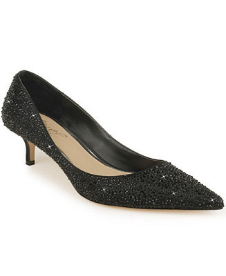 Jewel Badgley Mischka Women's Frenchie Kitten Heel Evening Pumps - Macy's | Macy's