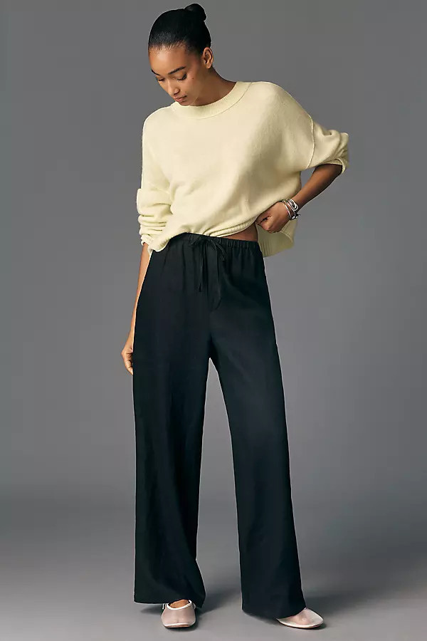 Linen Tie-Front Pull-On Pants | Anthropologie (US)