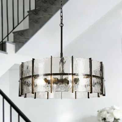 Kethe 8-Light Dimmable Gray Drum Chandelier | Wayfair North America
