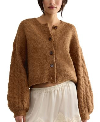 Women's Thistle Cropped Crewneck Cardigan | Macy's