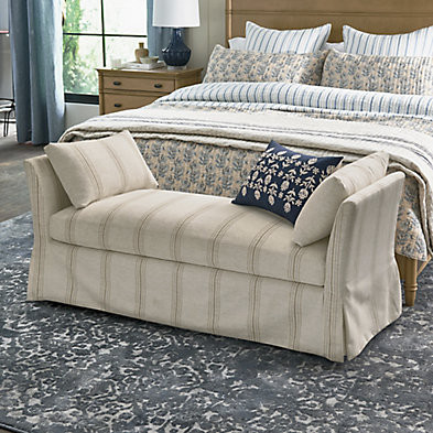 Ava Slipcovered Bench | Grandin Road | Grandin Road