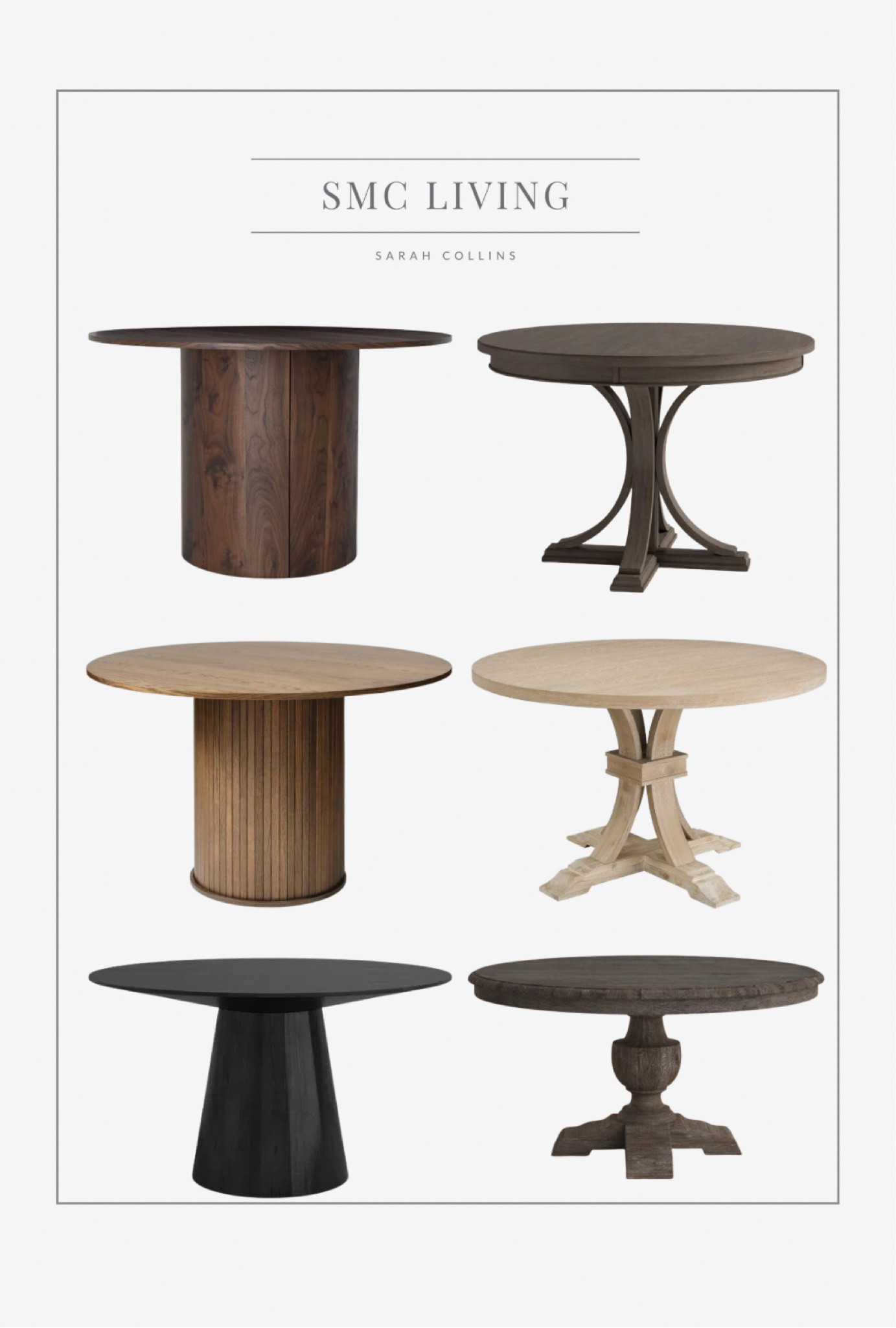 smc.living - round dining tables on sale

Wood dining table, round wood dining table, round dining table, black dining table, dark brown dining table, natural wood dining table, pedestal dining table, trestle dining table

#LTKFind #LTKhome #LTKsalealert