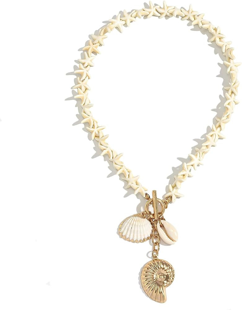 Shell Necklace Seashell Necklace for Women Gold Silver Conch Shell Necklace Summer Ocean Sea Shel... | Amazon (US)