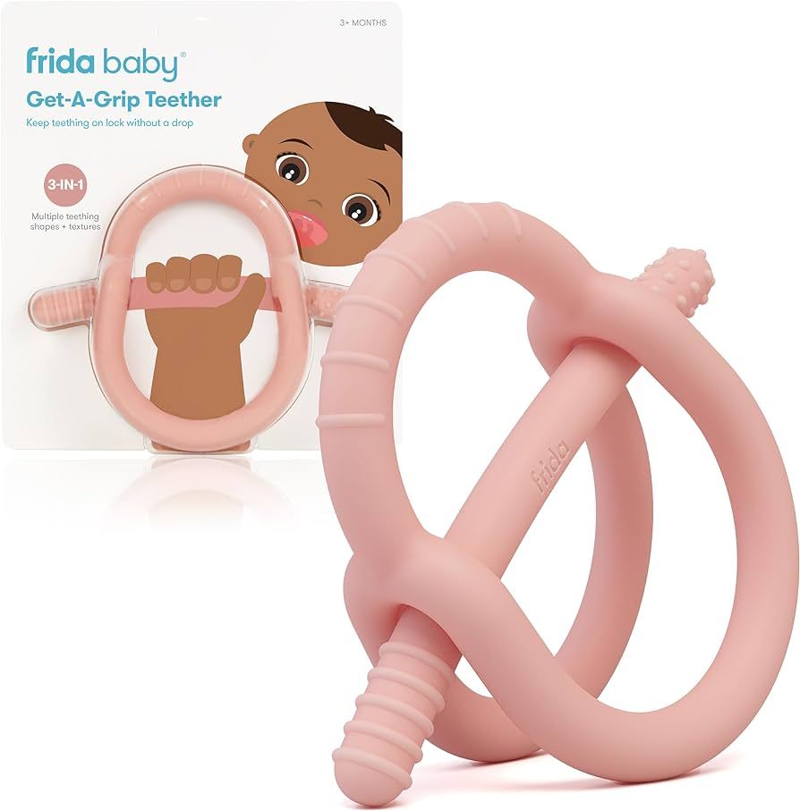 Frida Baby Get-A-Grip Teether | 100% Food-Grade Silicone Teether Toy for Baby 0-6, 12, 18 Months ... | Amazon (US)