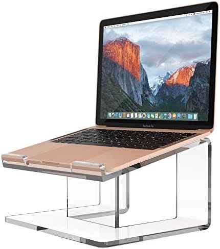 FUCDTEFC Acrylic Laptop Stand for Desk, Laptop Riser Tray for 13.3 14 15.6 Inch Clear Laptop Hold... | Amazon (US)