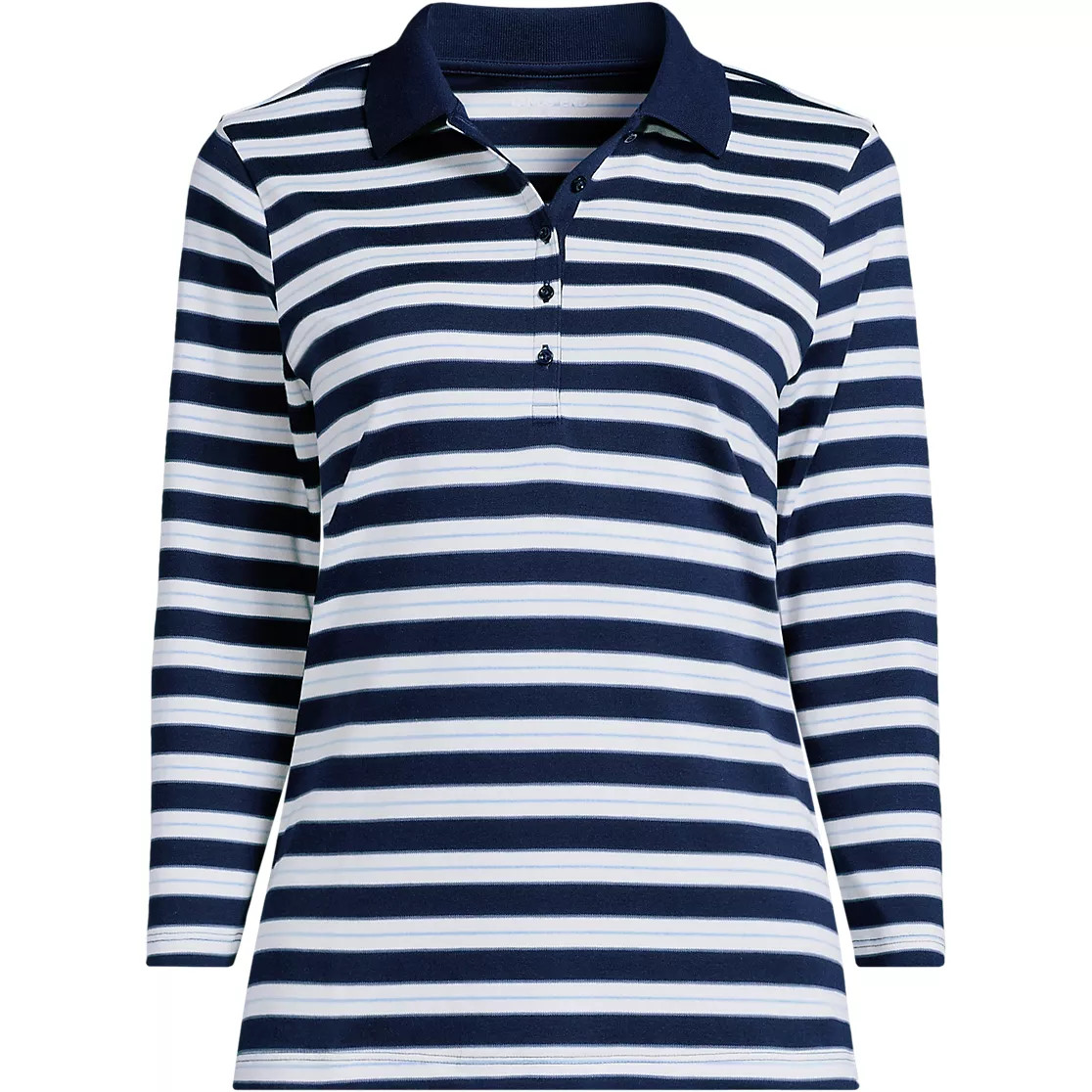 Women's 3/4 Sleeve Supima Cotton Polo Shirt | Lands' End (US)