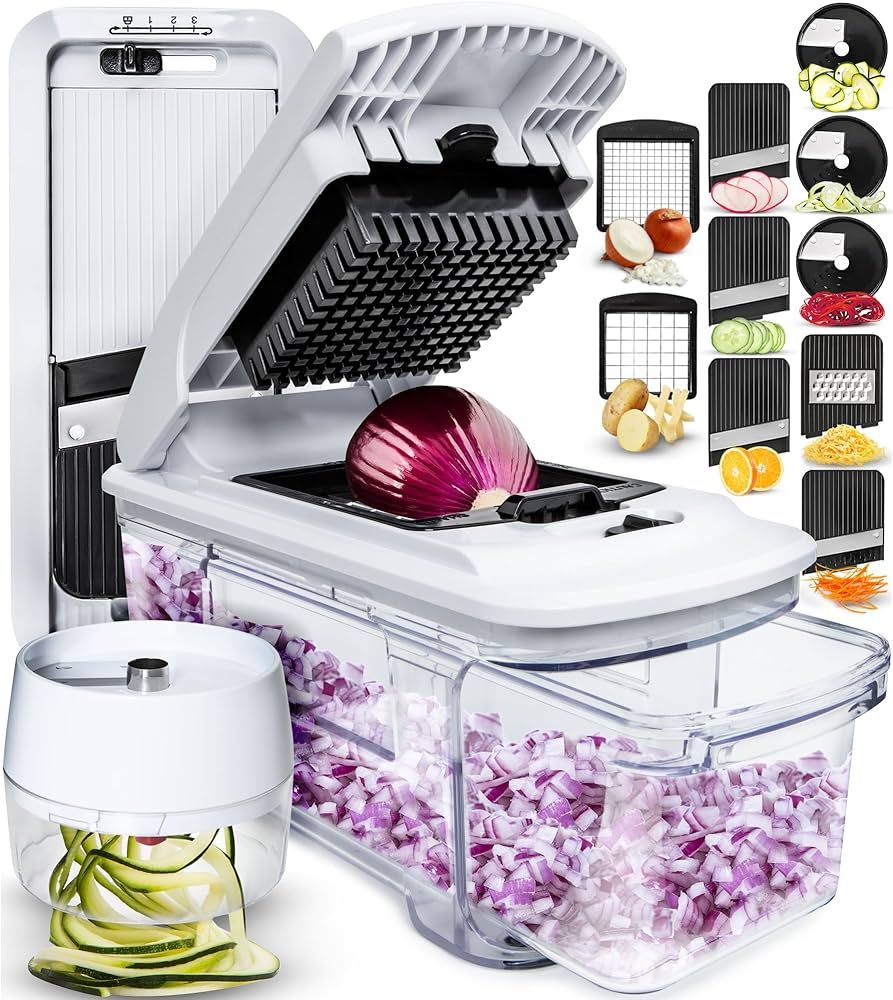 Fullstar All-in-1 Vegetable Chopper, Mandoline Slicer & Cheese Grater - French Fry Cutter & Veggi... | Amazon (US)