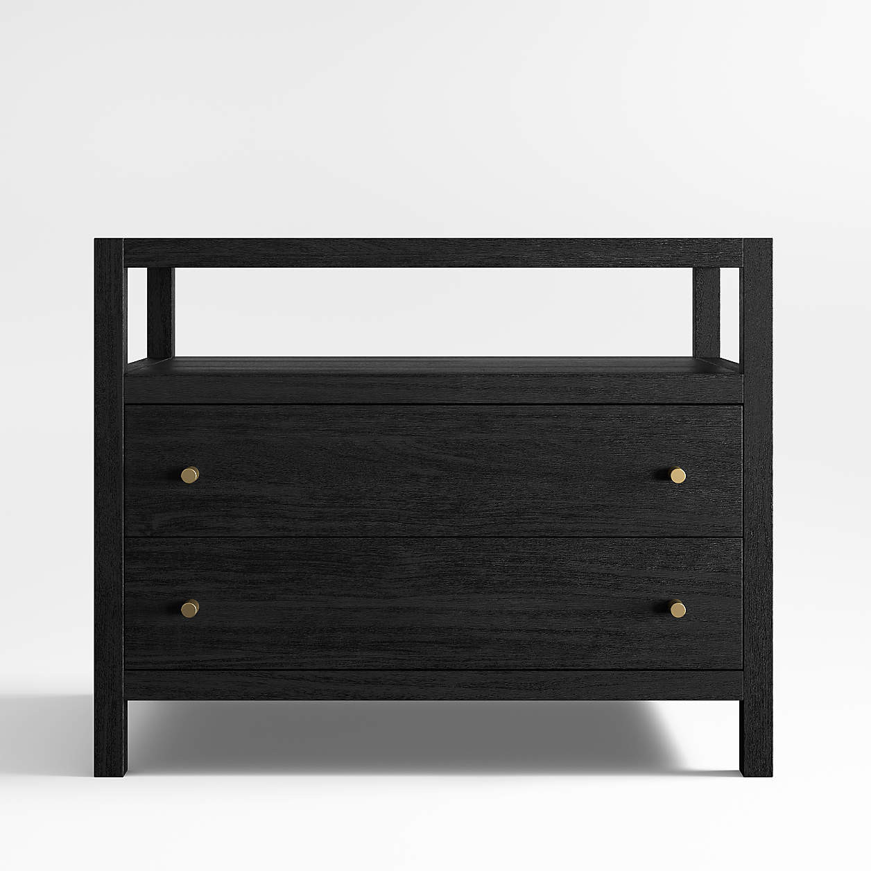 Keane 31.5" Black Solid Wood Charging Nightstand + Reviews | Crate & Barrel | Crate & Barrel