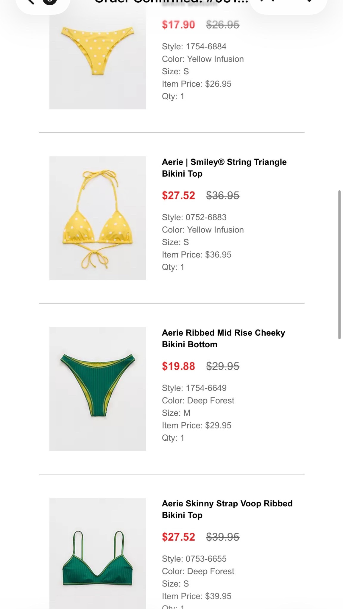 Aerie swim order !