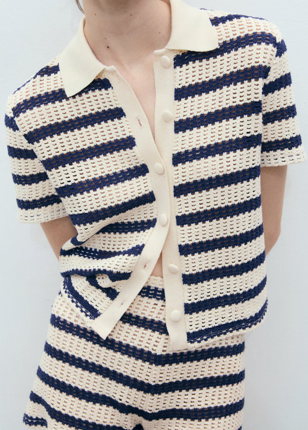 Short-sleeved striped cardigan - Women | MANGO USA | Mango (US/MX/AU)