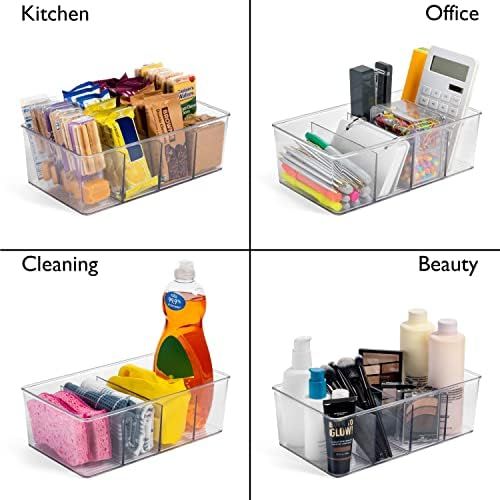ClearSpace Plastic Pantry Organization and Storage Bins with Dividers – Perfect Kitchen Organization | Amazon (US)