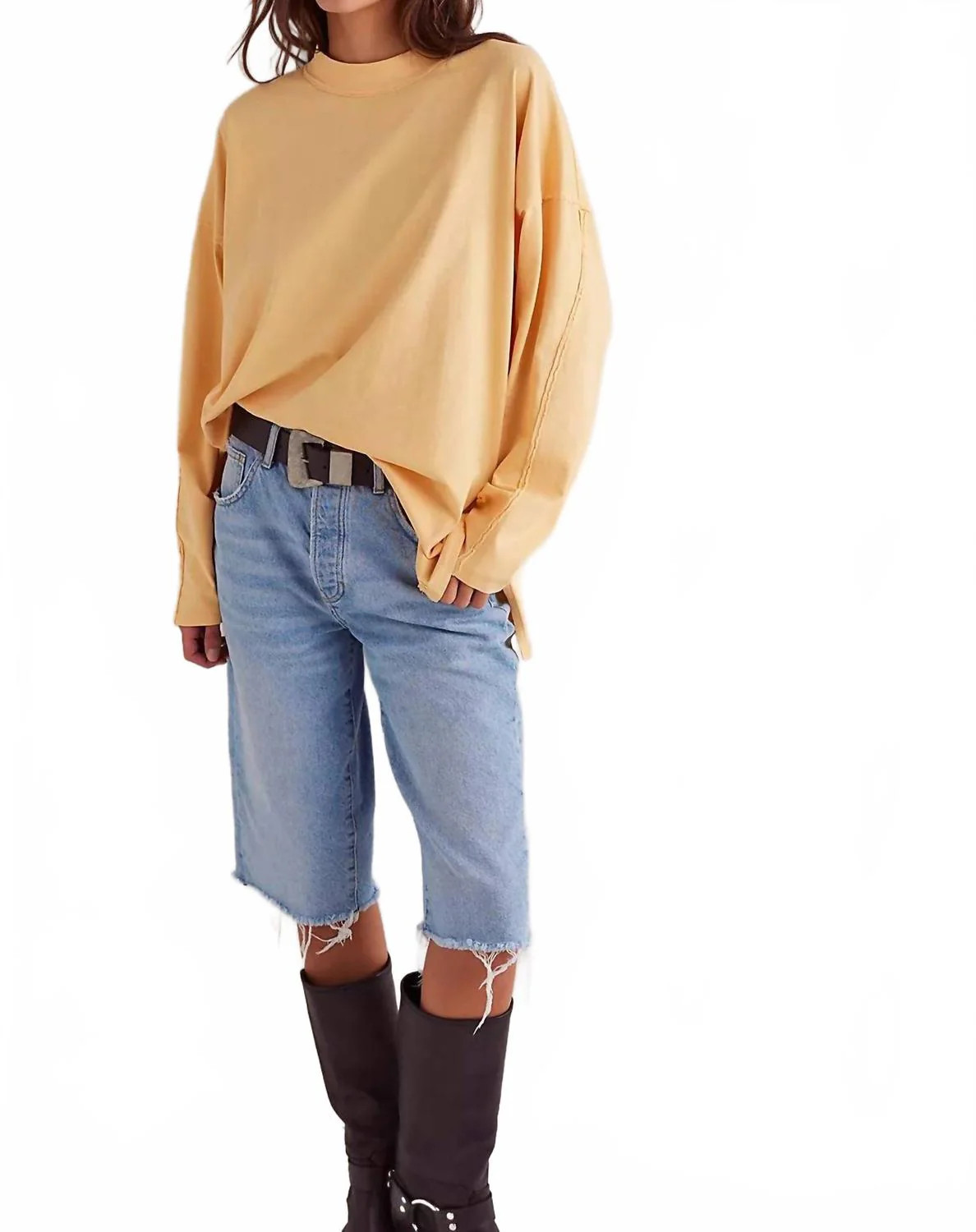 Heater Long Sleeve Tee In Flax | Shop Simon