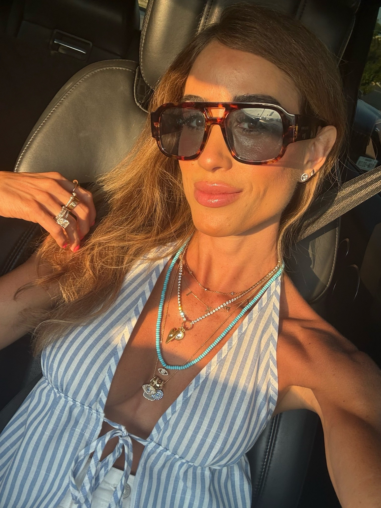 My most worn sunglasses with layered necklaces and halter top

#LTKootd #LTKPetite