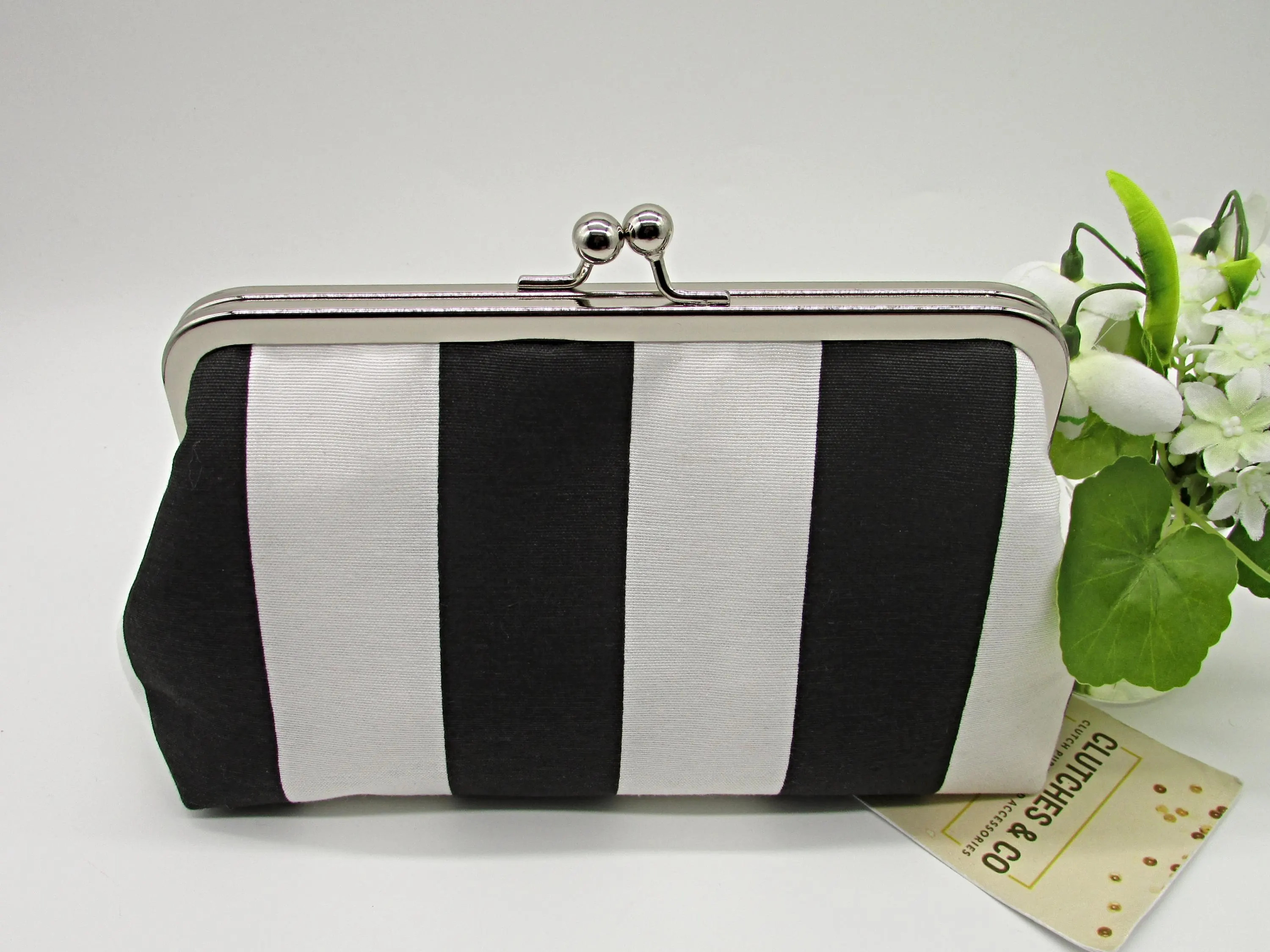 Handmade Black & White Striped Clutch: Wedding Party Bag | Etsy (Global)