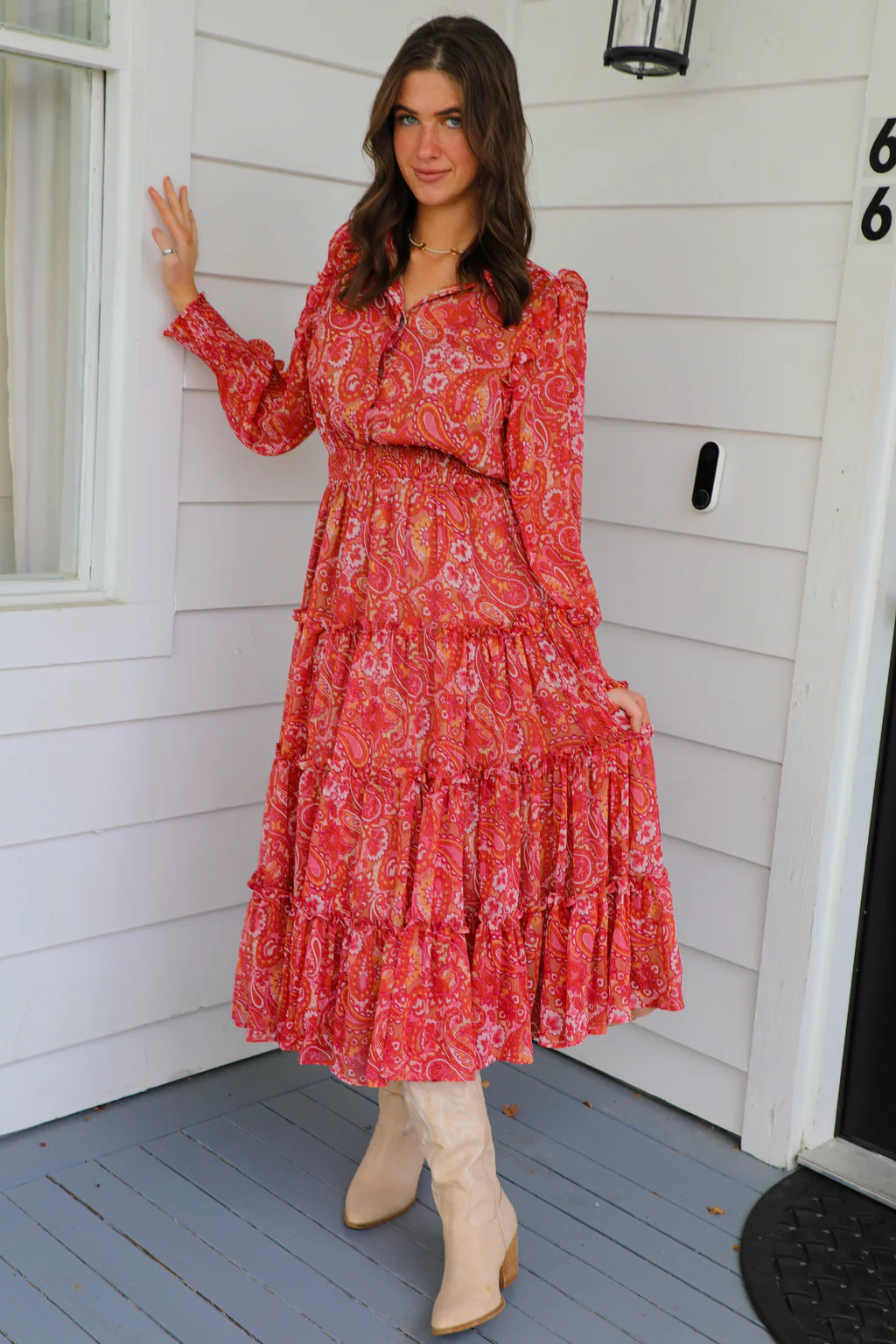 Fly Away Midi Dress: Red/Multi | Shophopes