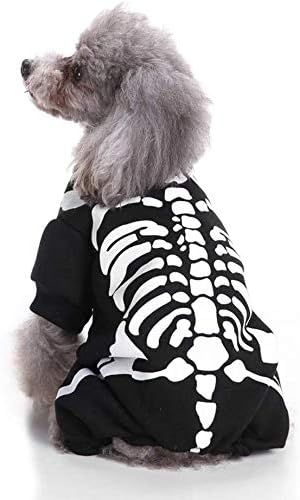 Wizland Pet Dogs Jumpsuit Halloween Skeleton Dog Hoodies Costumes Clothes Apparel for Puppy Dog C... | Amazon (US)