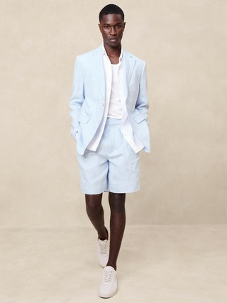 Linen Pleated Pull-On Short | Banana Republic (US)