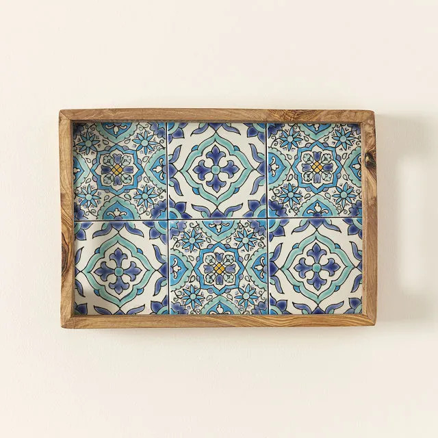 Sea & Sky Tunisian Tile Tray - Entertaining Gift | UncommonGoods