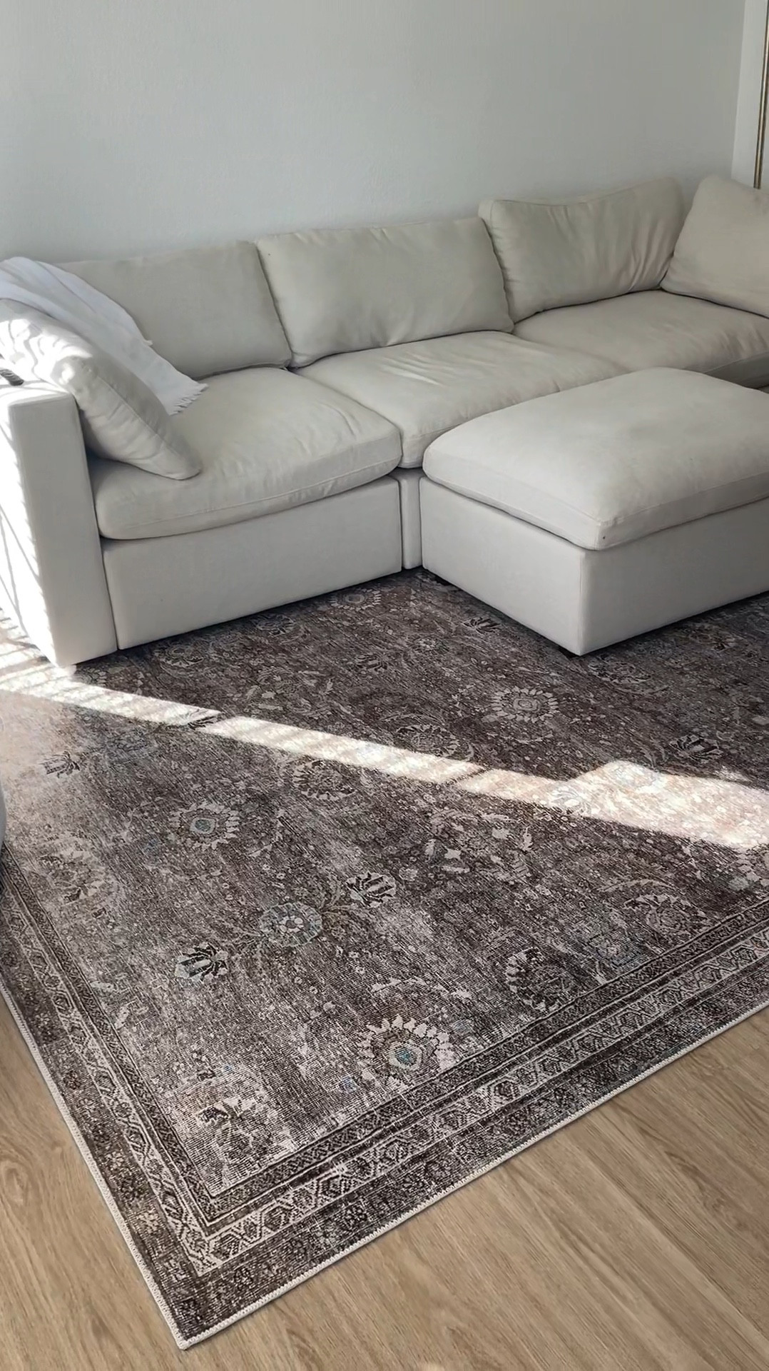 New rug! It looks gorg in person and I love the greens, blues, and neutrals in the pattern. Feels pretty comfy to walk on without a rug pad underneath! It is a printed rug which I like for a high traffic area, super easy to vacuum and keep clean! Mine is the Antique Moss color  

#LTKStyleTip #LTKHome #LTKSaleAlert