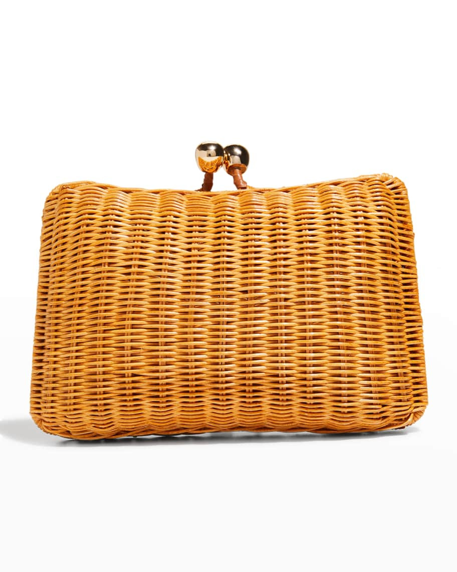 Charlotte Wicker Clutch Bag | Neiman Marcus