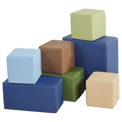 ECR4Kids Softzone Foam Big Building Blocks, Soft Play for Kids, Set of 7 | Target
