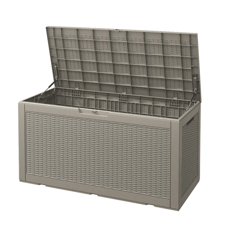 Bifanuo 100 Gallon Resin Deck Box, Lockable Outdoor Storage Container, Water Resistant for Patio ... | Walmart (US)
