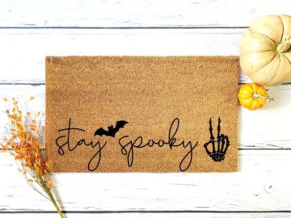 Halloween Doormat Stay Spooky Welcome Mat Halloween Door - Etsy | Etsy (US)