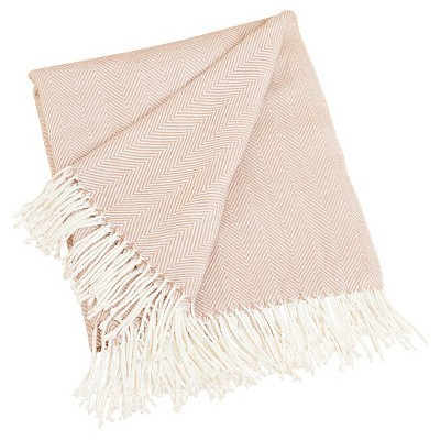 50"X60" Herringbone Tassel Fringe Throw Blanket - Saro Lifestyle | Target