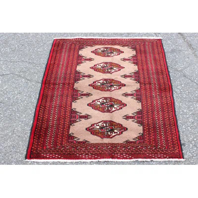 One-of-a-Kind Hand-Knotted 1940s 2'8" x 3'8" Wool Area Rug in Red/Beige/Pink | Wayfair North America